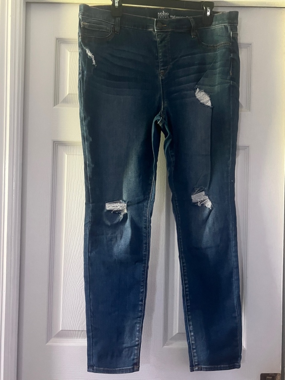 Soho Dark Blue Distressed Skinny Jeans